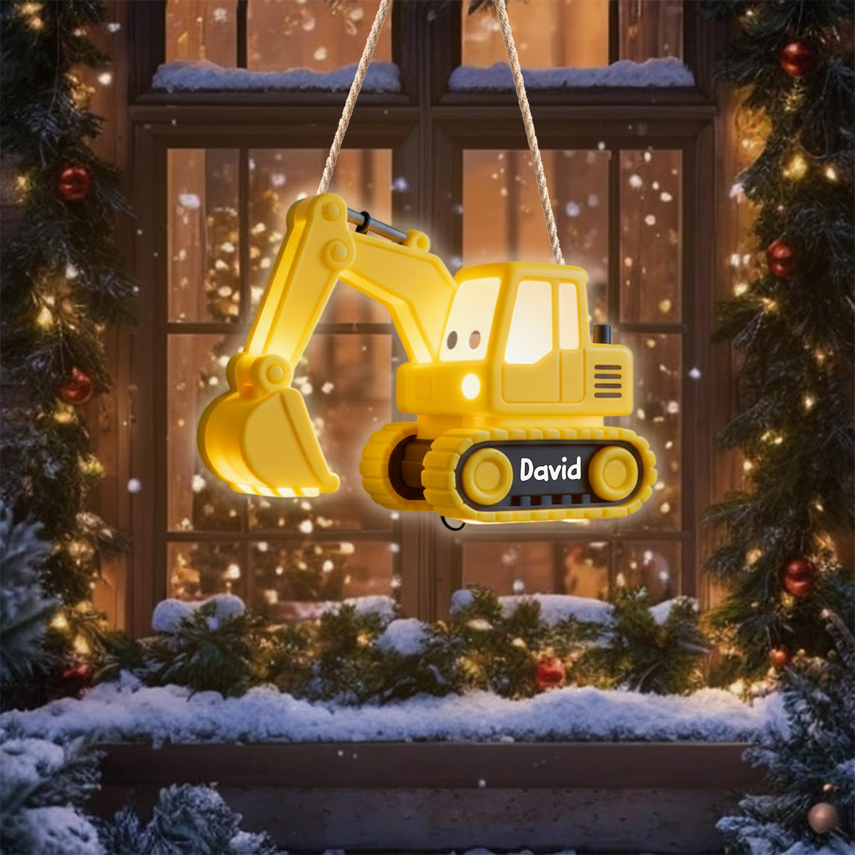 Excavator Night Light - Personalized Kid LED Light Acrylic Sign