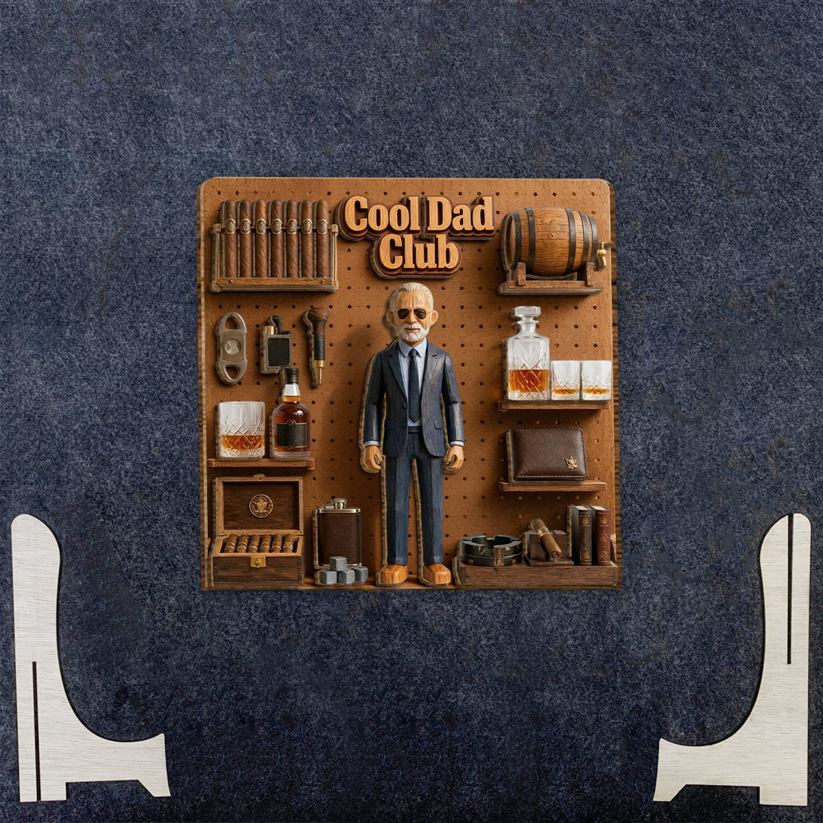 Amateurs de Whisky & Cigares - Plaque en Bois Personnalisée à 2 Couches