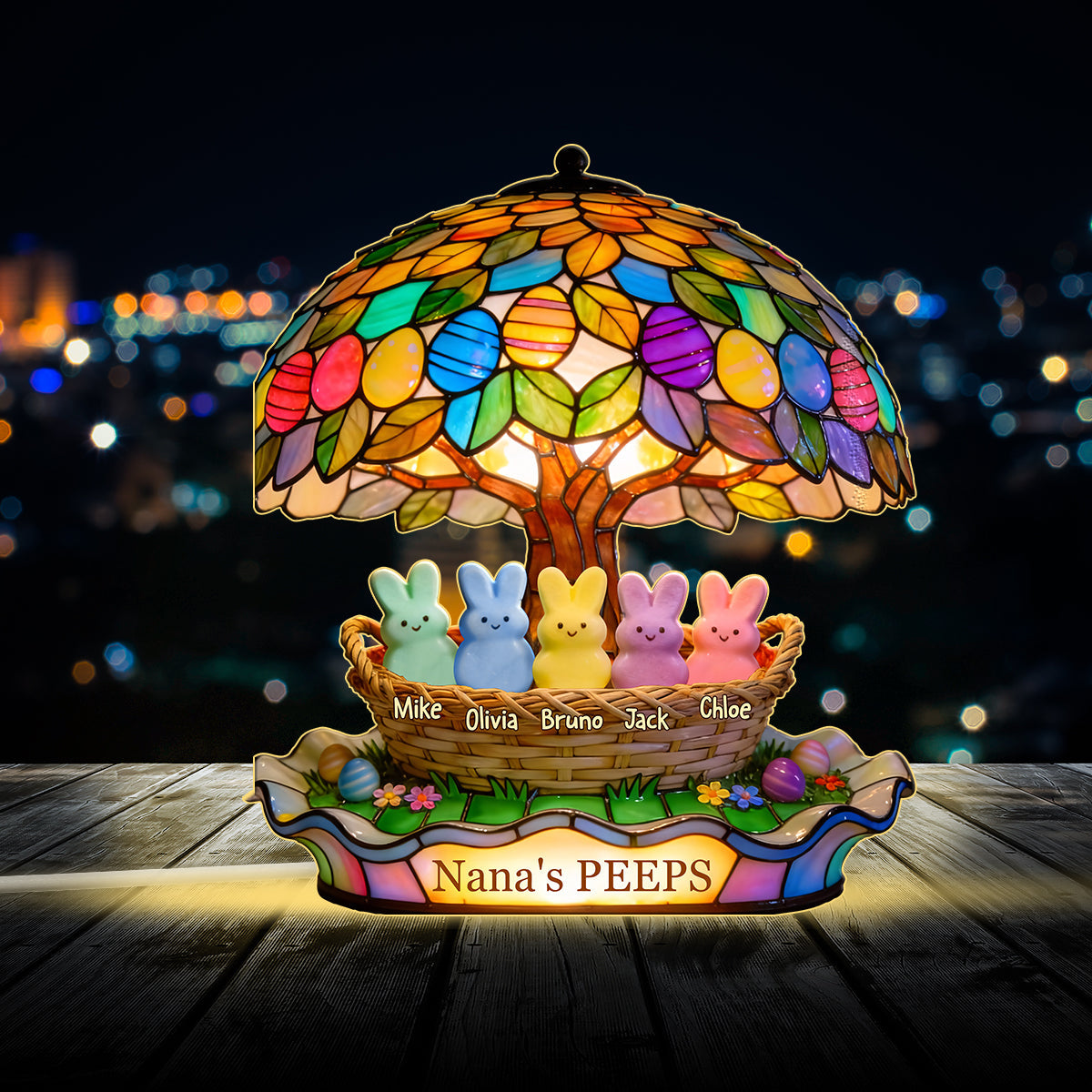 Nana's Peeps Gift For Mom, Grandma - Personalized Grandma Acrylic LED Night Light