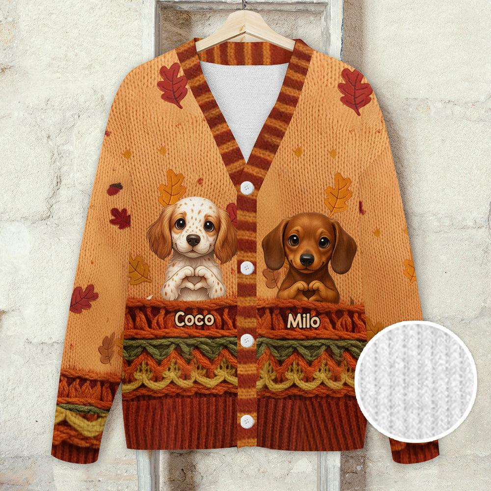 Herbstliche Katze und Hund - Personalisierter Hunde-Cardigan
