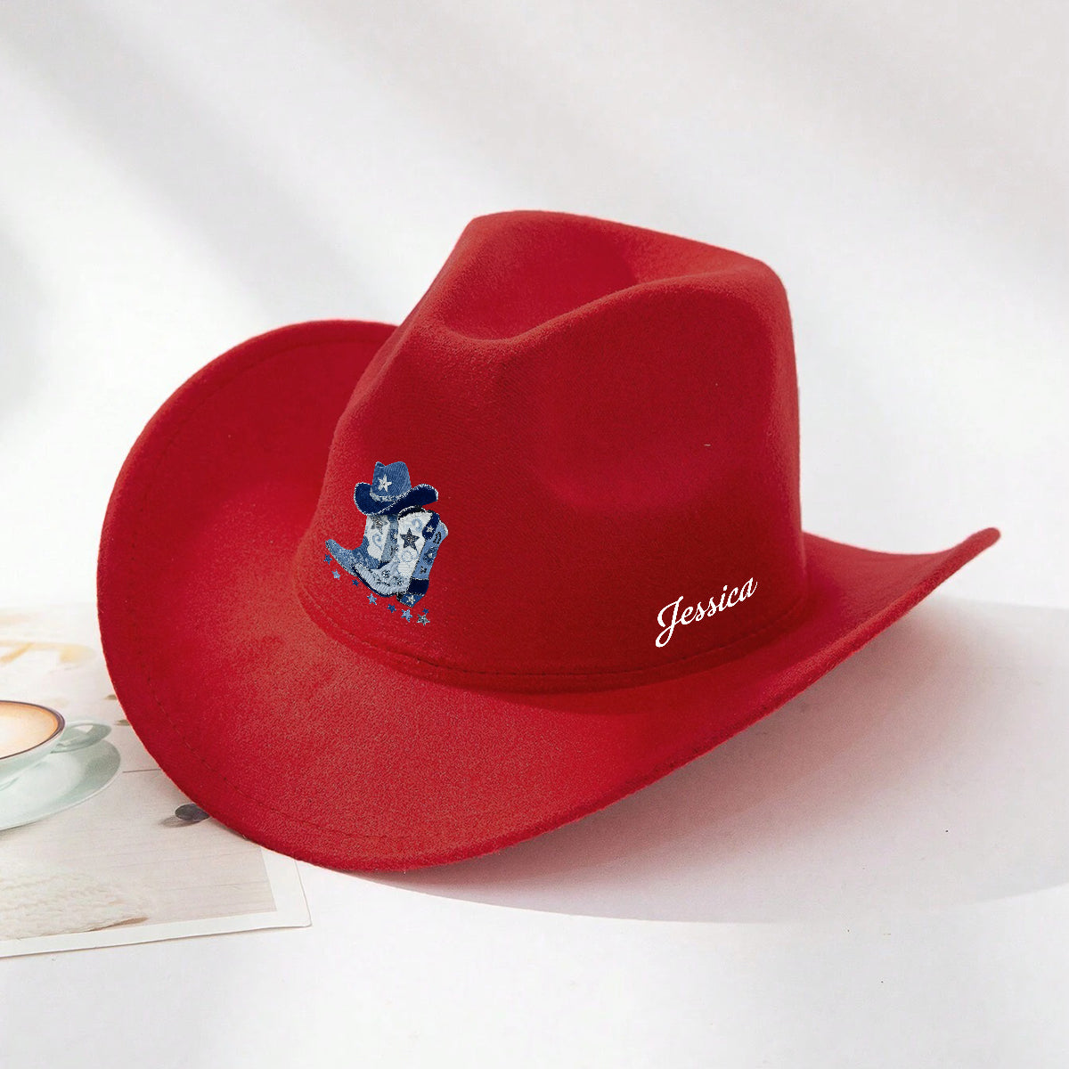 Cowgirl Boots - Personalized Cowgirl Wide Brim Cowboy Hat