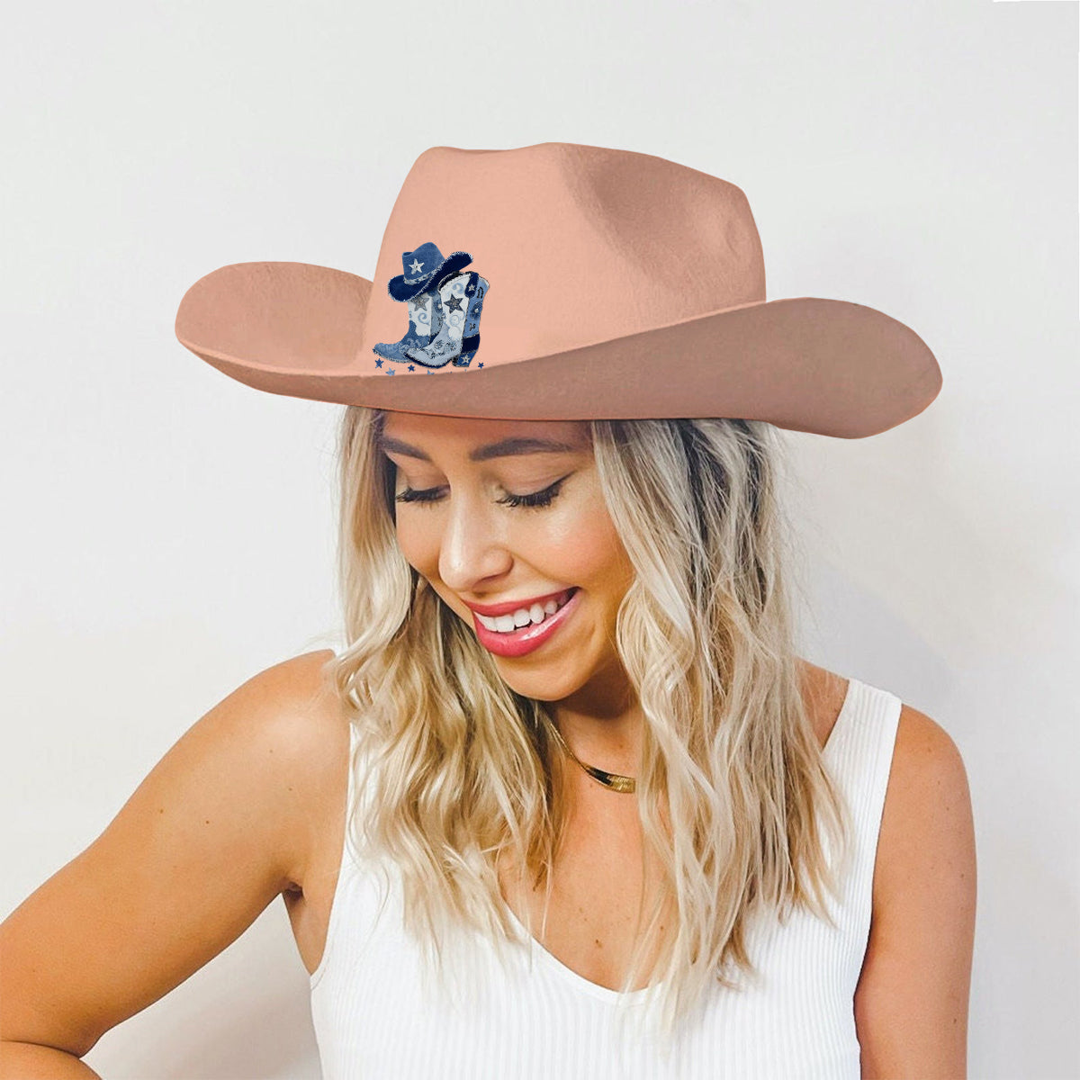 Cowgirl Boots - Personalized Cowgirl Wide Brim Cowboy Hat