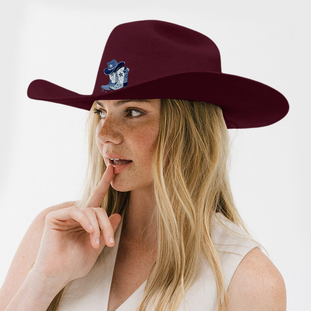 Cowgirl Boots - Personalized Cowgirl Wide Brim Cowboy Hat