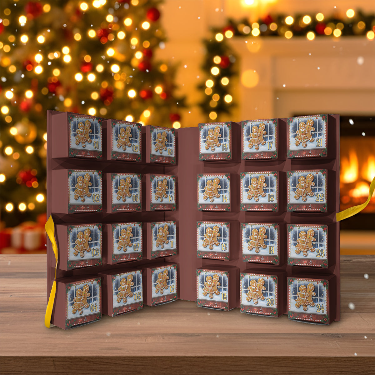 I Love You - Personalized Couple Folded Advent Calendar With Ornaments