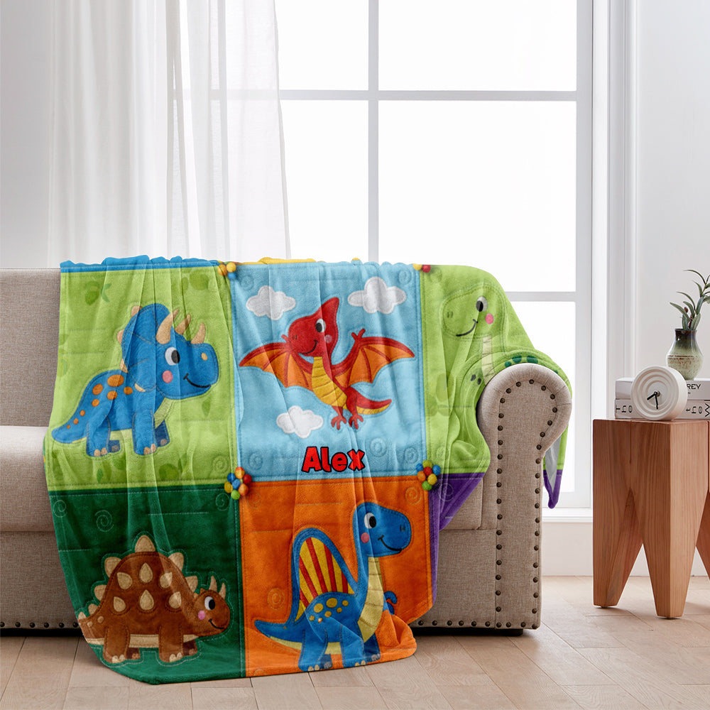 Unique Gifts for Kid Patchwork Style - Personalized Kid Blanket
