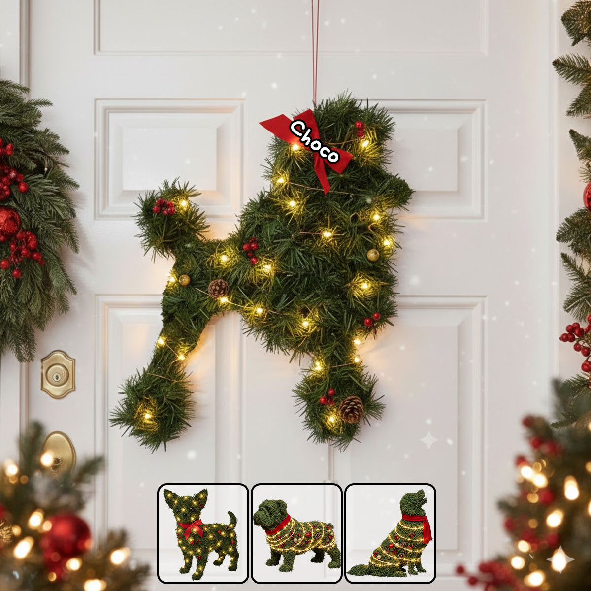 Dachshund Dog Wreath - Personalized Dog LED Light Acrylic Sign