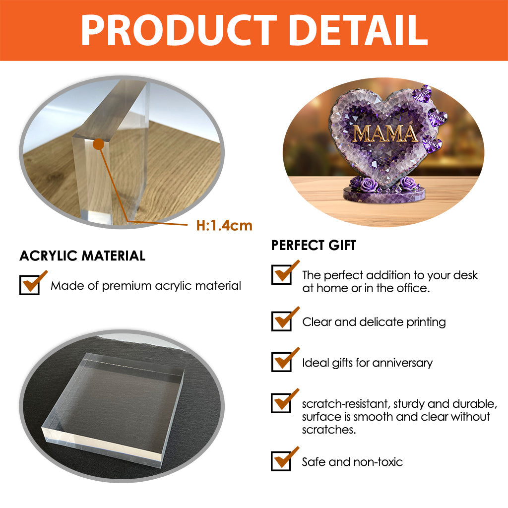 Best Mom Ever - Personalized Mother Custom Shaped Acrylic Plaque