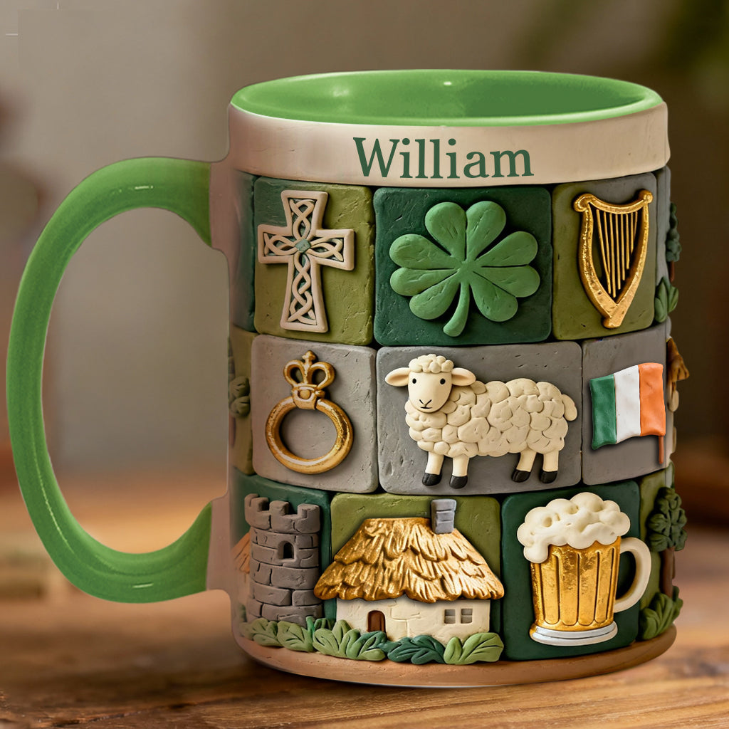 Héritage irlandais - Mug et sous-verre personnalisés avec accent irlandais