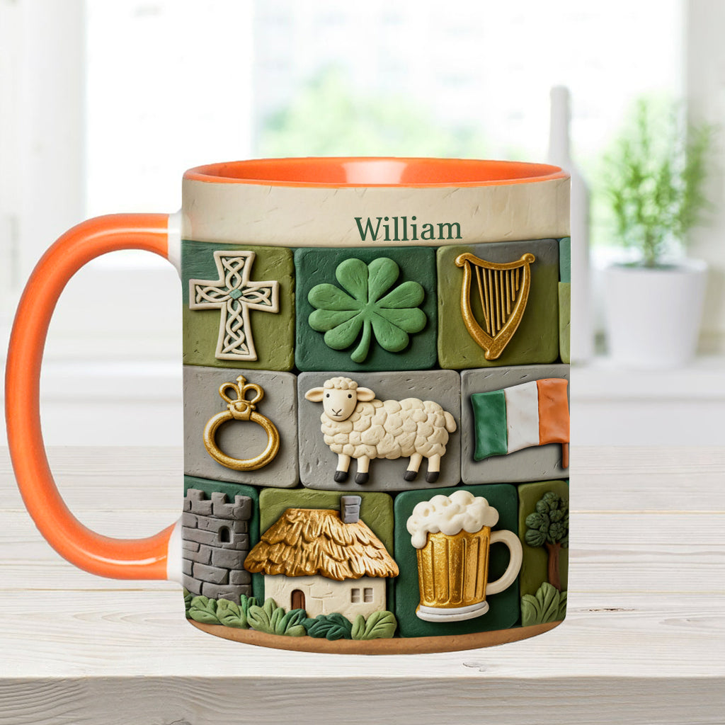 Héritage irlandais - Mug et sous-verre personnalisés avec accent irlandais