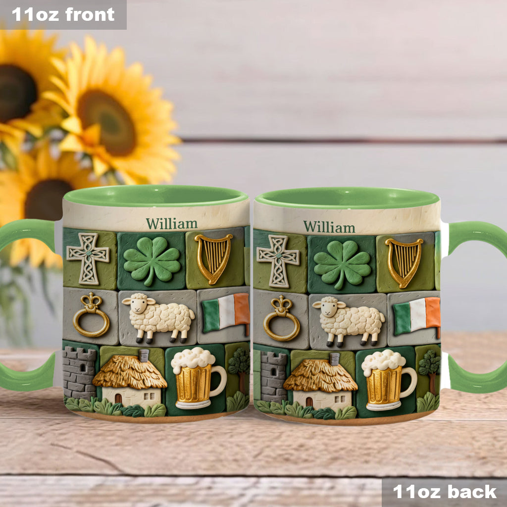 Héritage irlandais - Mug et sous-verre personnalisés avec accent irlandais