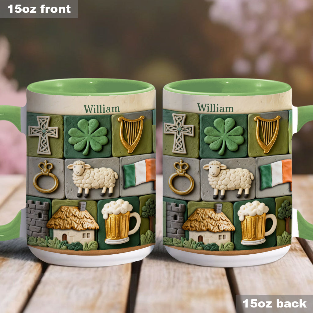 Héritage irlandais - Mug et sous-verre personnalisés avec accent irlandais