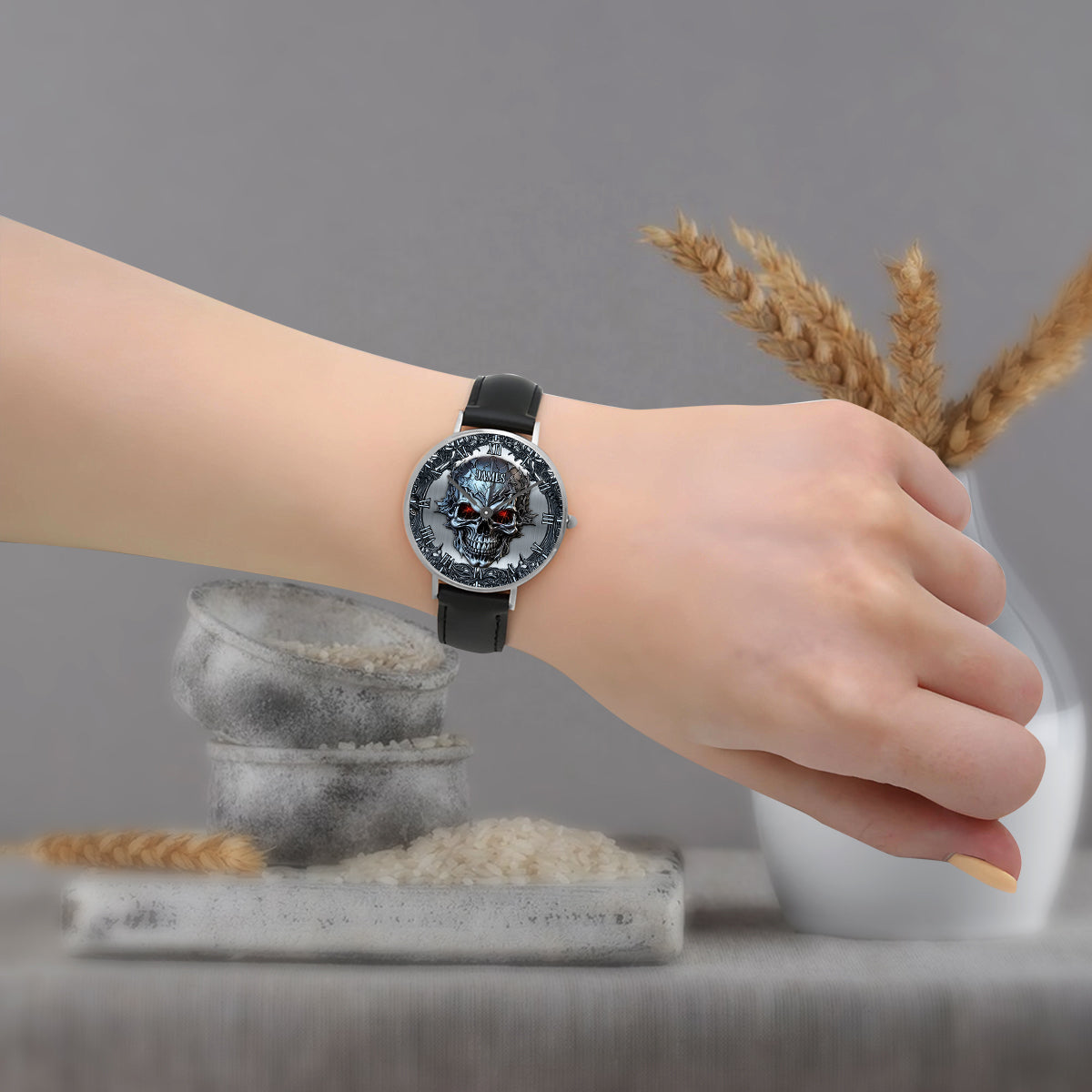 SkullTime - Montre-bracelet personnalisée en forme de crâne