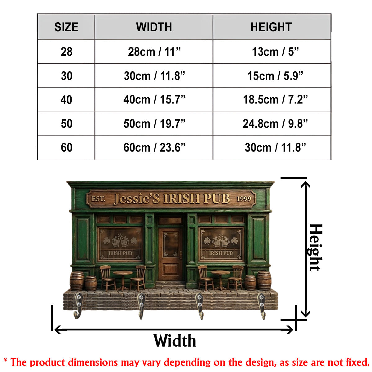 Irischer Pub – Personalisierter, individuell geformter irischer Hängeständer