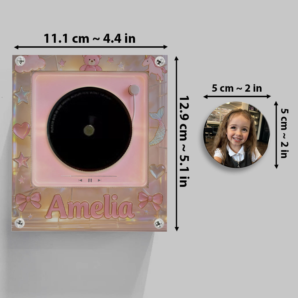 Night Story Telling For Kids - Personalized Kid Rotating Music Magnet With Light