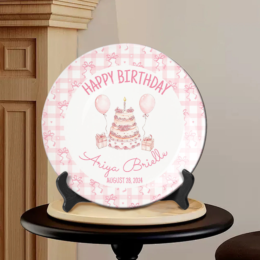 Happy Birthday - Personalized Birthday Ceramic Round Plate