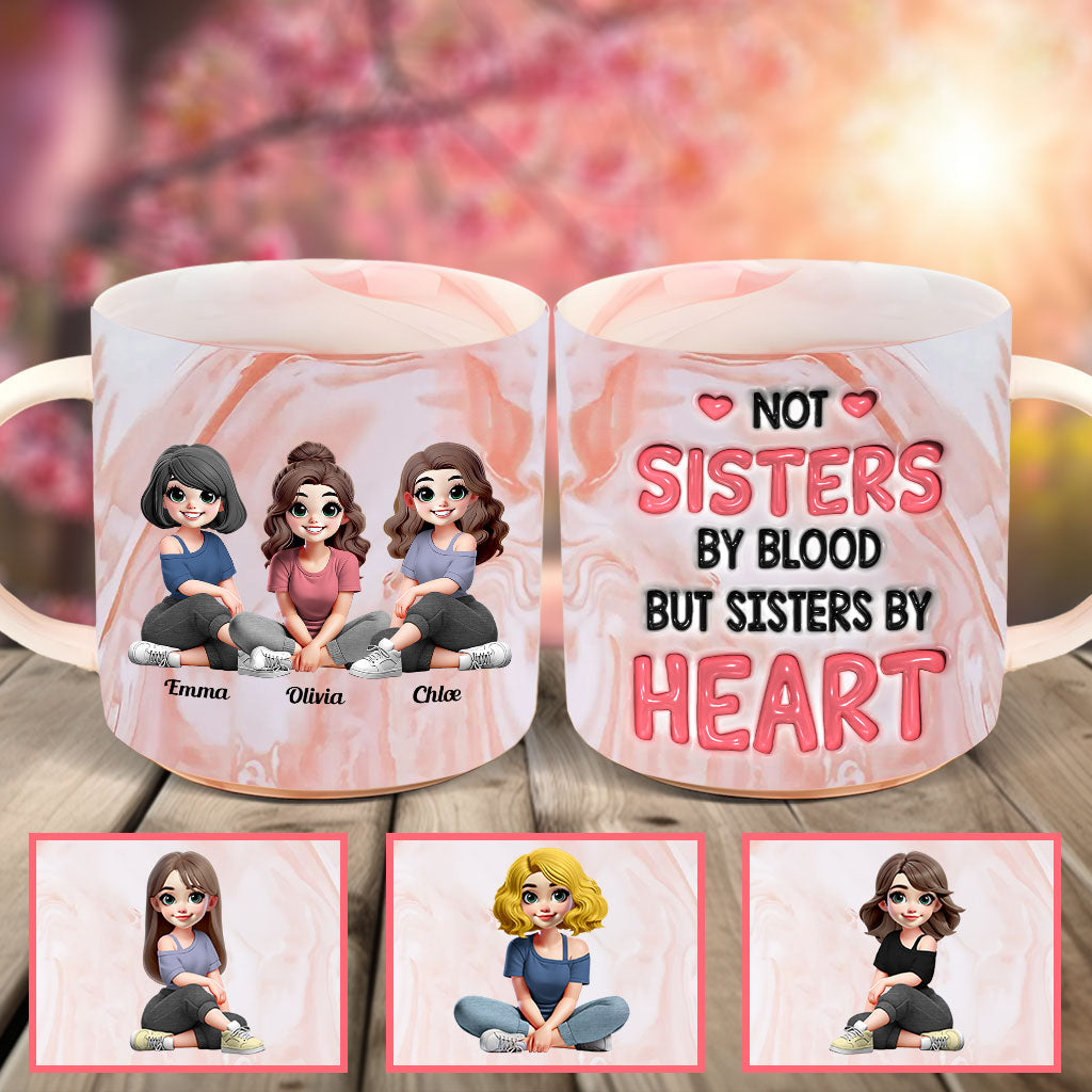 Sister By Heart - Personalized Bestie Marble Mug