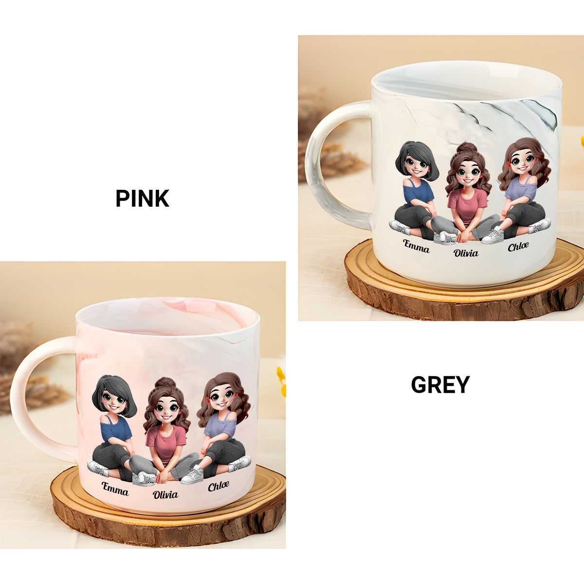 Sister By Heart - Personalized Bestie Marble Mug