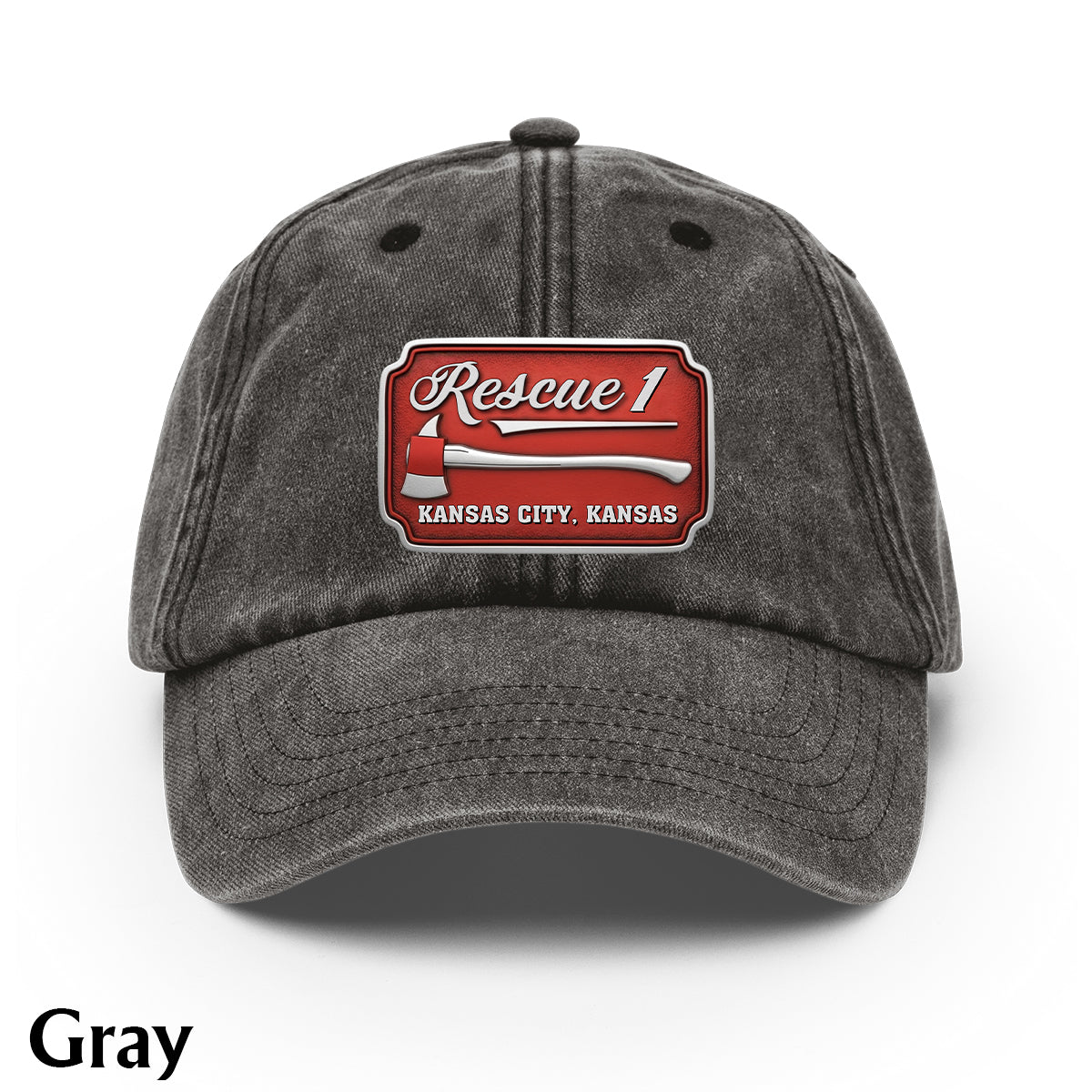 Due Fire Department Hat - Personalized Firefighter Washed Denim Cap
