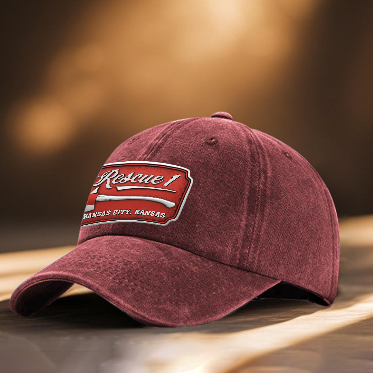 Due Fire Department Hat - Personalized Firefighter Washed Denim Cap