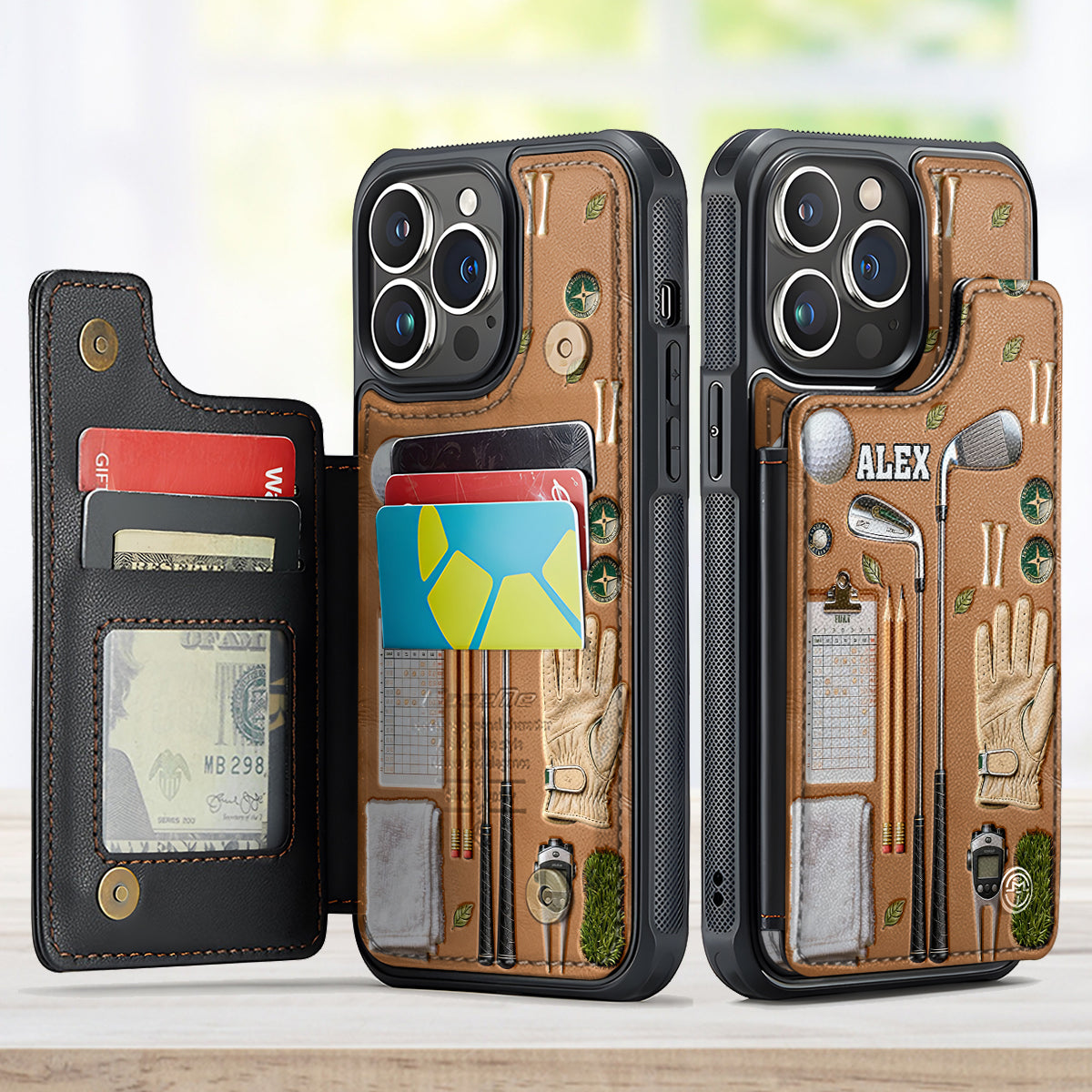 Live Love Golf - Personalized Golf Fully Printed Wallet Phone Case