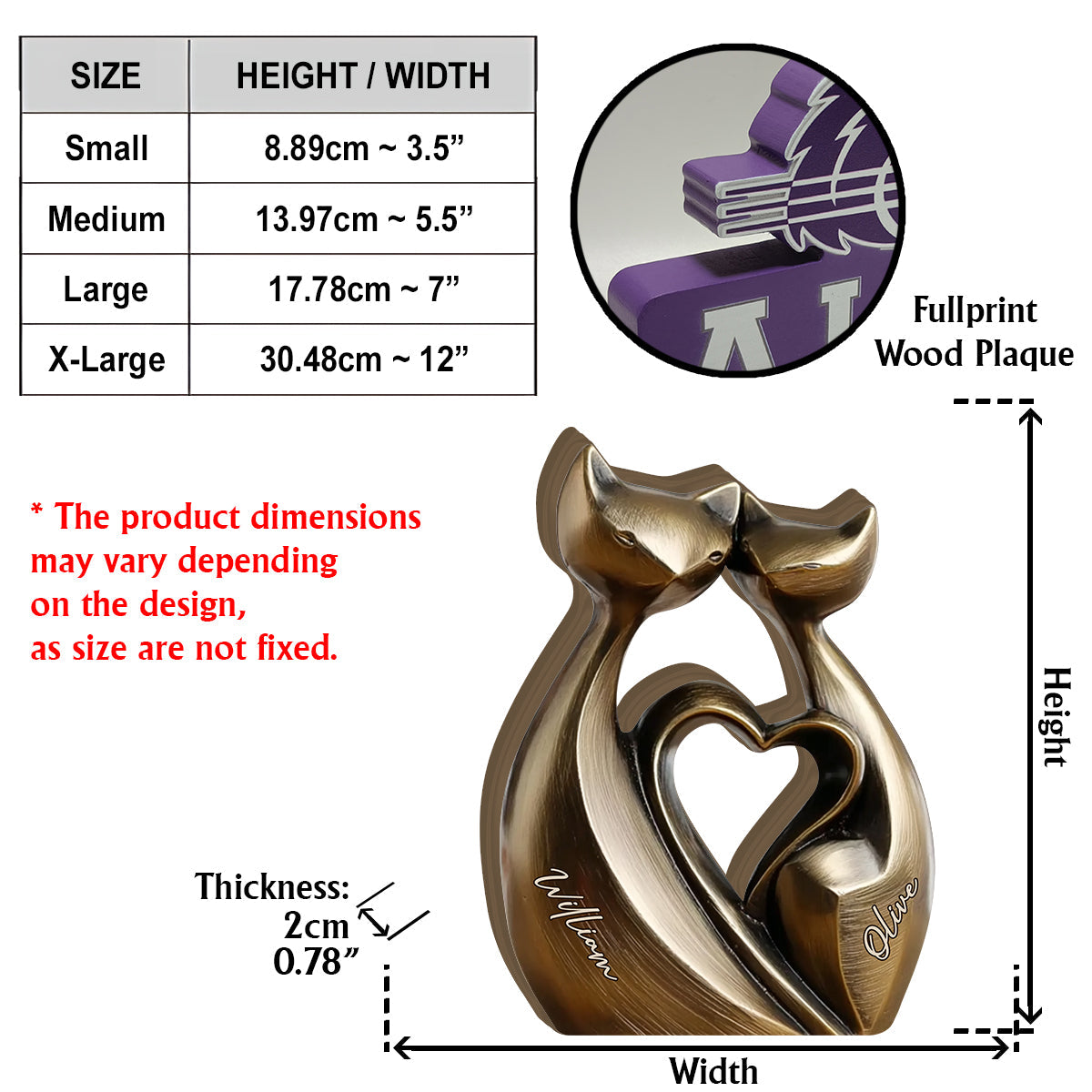 Anniversary Gifts Couple Cat - Personalized Couple Custom Shaped Wood Plaque