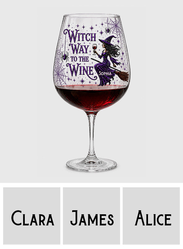 Drink Up Witches - Verres à vin de sorcière personnalisés avec boîte en bois