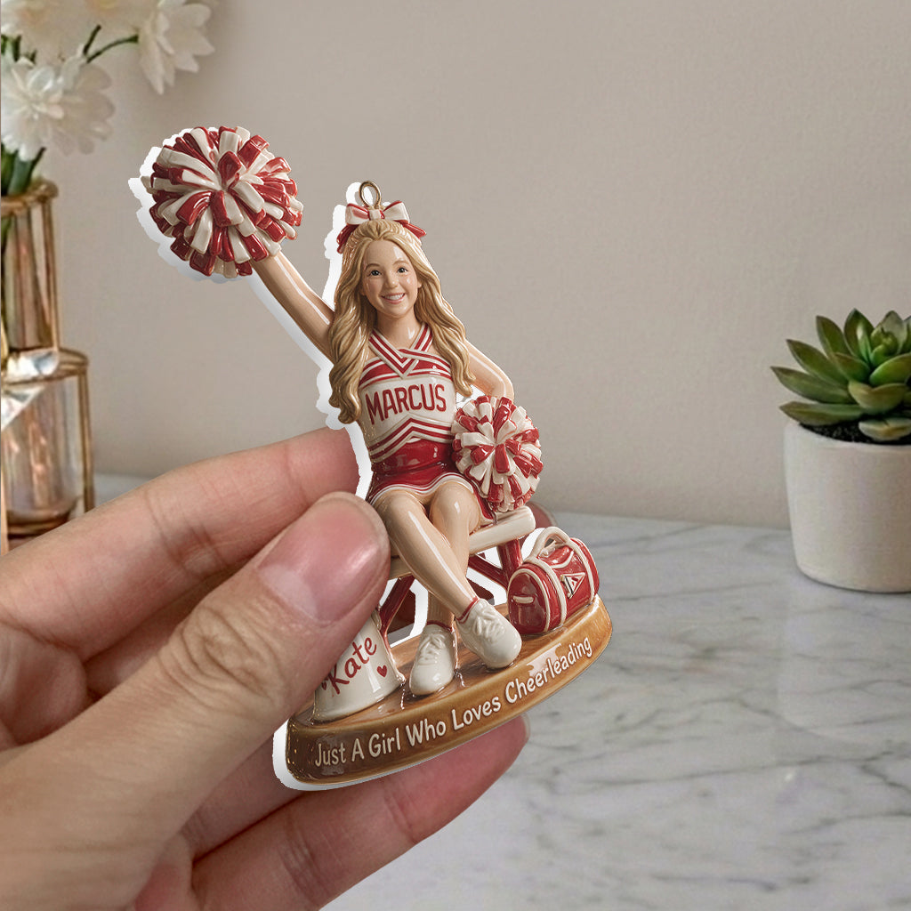 Ein Mädchen, das Cheerleading liebt - Personalisierte Cheerleading Premium 3D Ornament