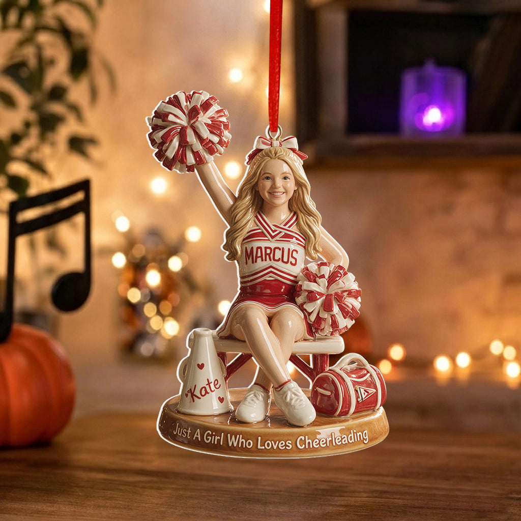 Ein Mädchen, das Cheerleading liebt - Personalisierte Cheerleading Premium 3D Ornament