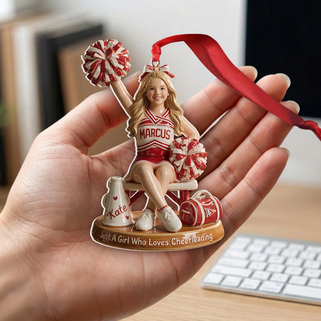 Ein Mädchen, das Cheerleading liebt - Personalisierte Cheerleading Premium 3D Ornament