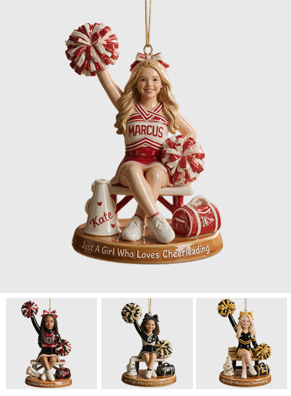 Ein Mädchen, das Cheerleading liebt - Personalisierte Cheerleading Premium 3D Ornament