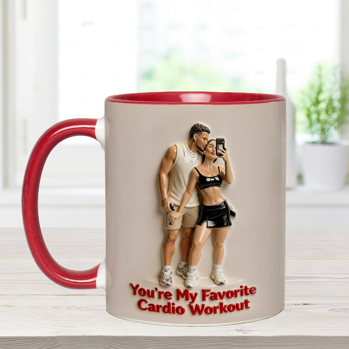 Custom From Any Photo - Personalized Spicy Couple Set Accent Mug with Acrylic Stirrers