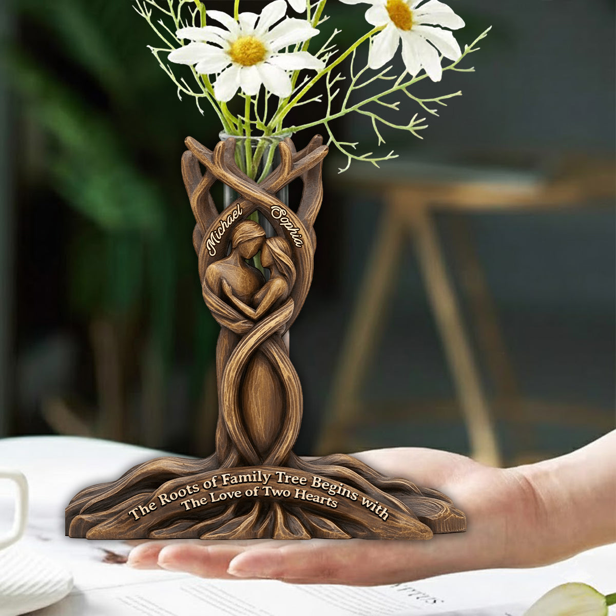 Perfect Gift For Couple - Personalized Couple Custom Shape Acrylic Flower Vase