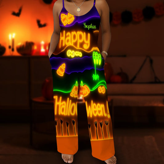 Happy Halloween - Personalized Halloween Loose-Fit Overalls/ Rompers