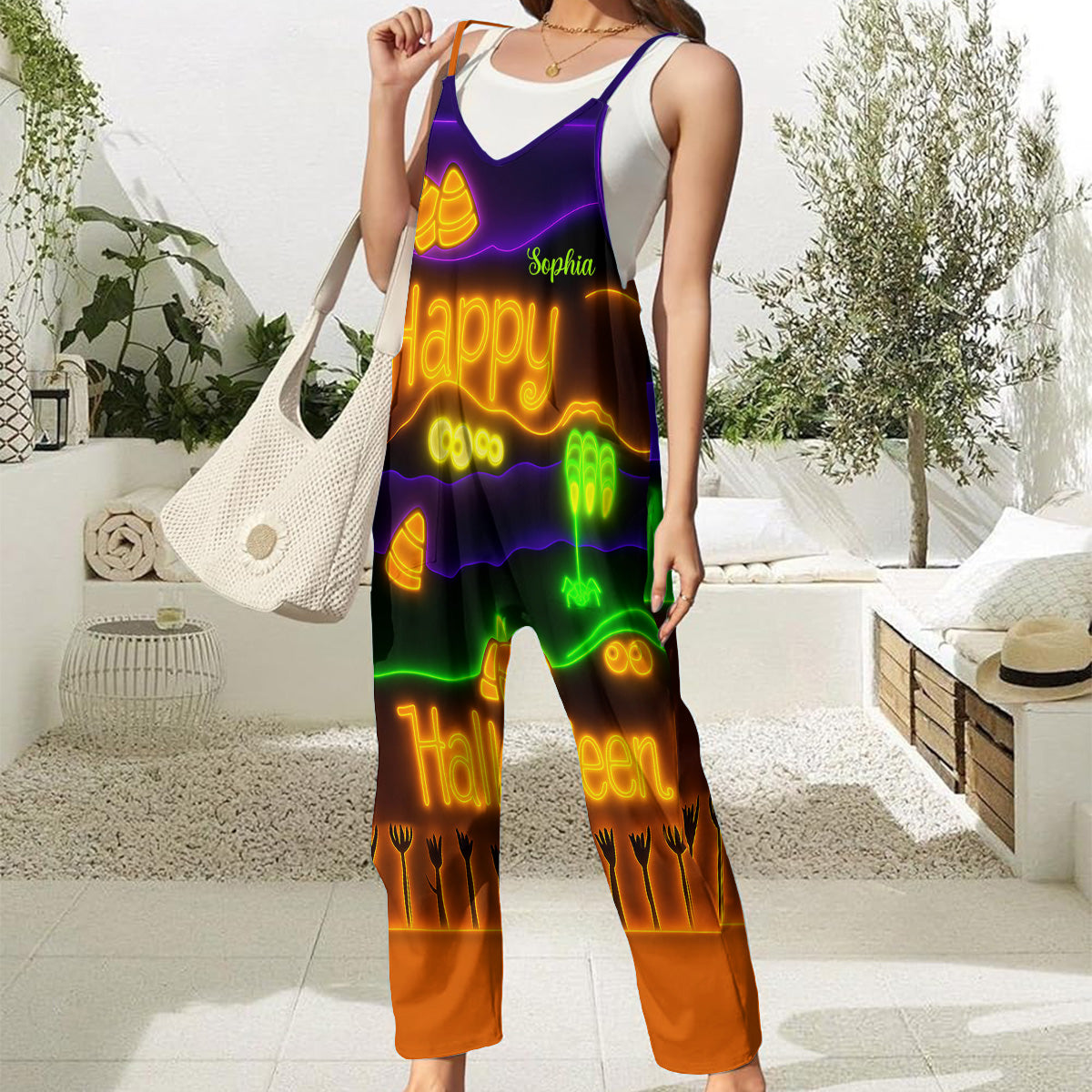 Happy Halloween - Personalized Halloween Loose-Fit Overalls/ Rompers