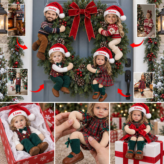 Lustiges Weihnachtsgeschenk für Familienmitglied - Personalisierte Familien-Plüschpuppe