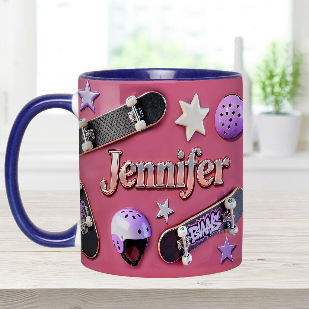 Love Skateboarding - Personalized Skateboarding Accent Mug & Coaster