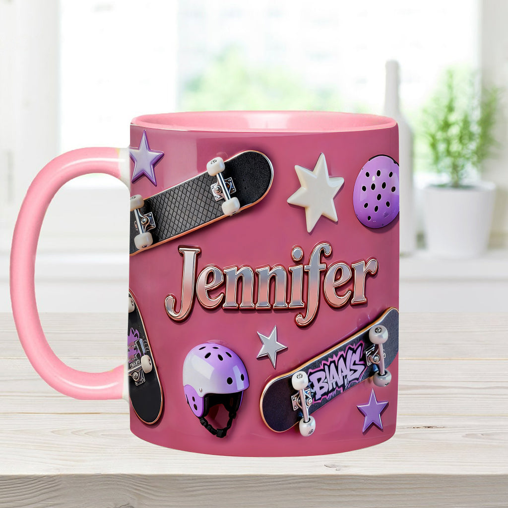 Love Skateboarding - Personalized Skateboarding Accent Mug & Coaster