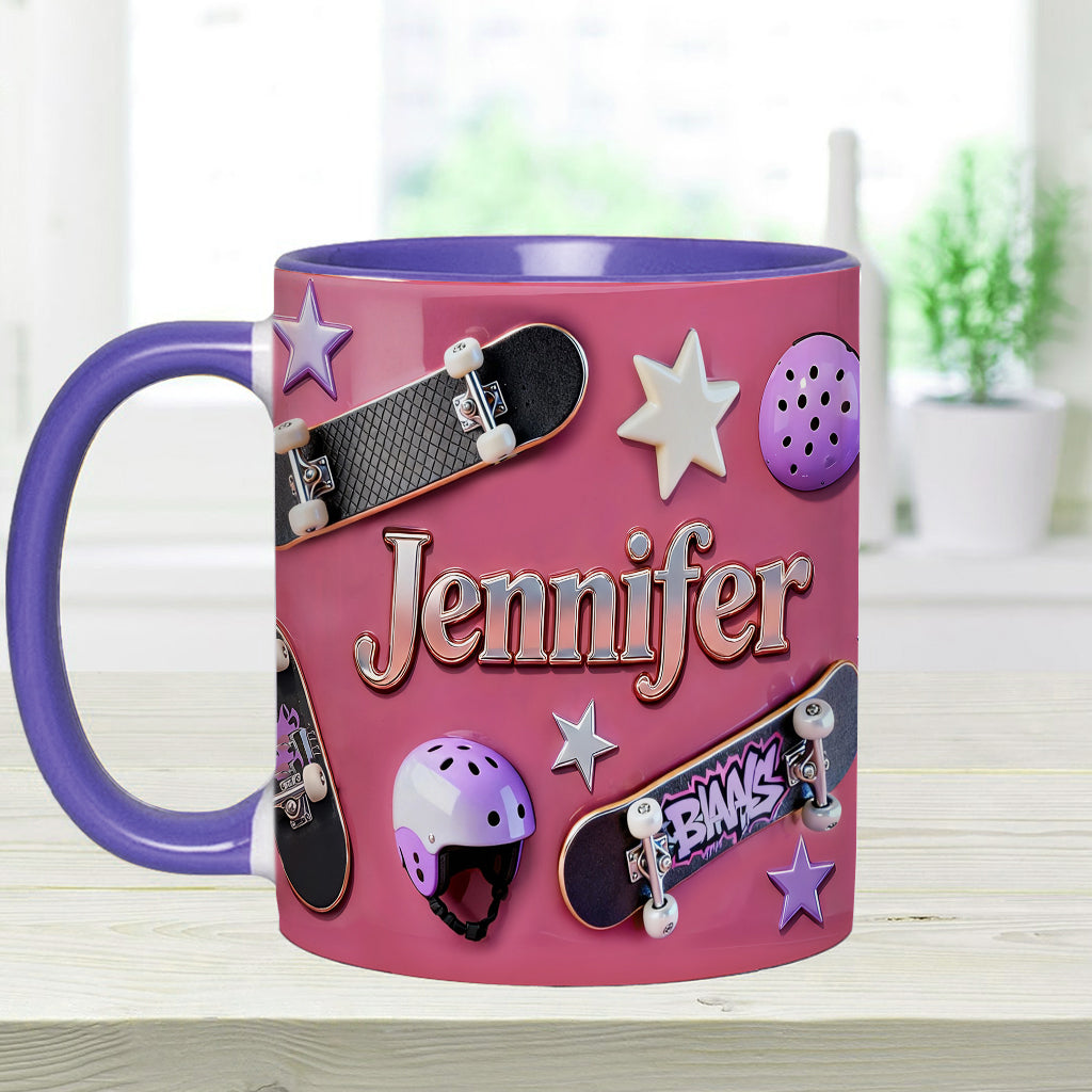 Love Skateboarding - Personalized Skateboarding Accent Mug & Coaster