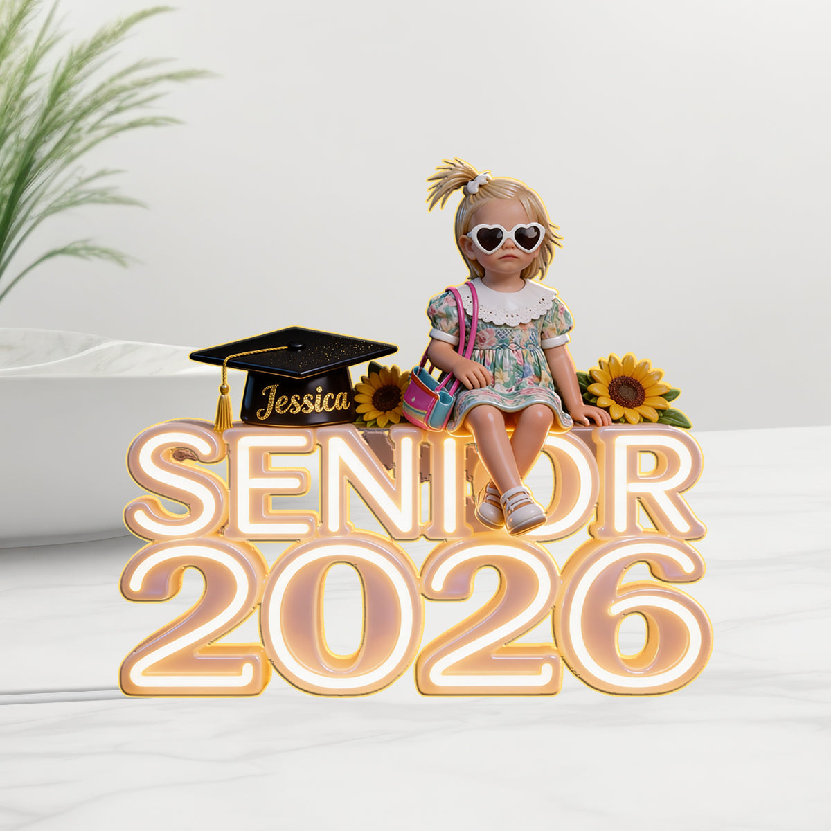 Senior 2026 - Personalisierte Abschluss-Acryl-LED-Nachtlampe