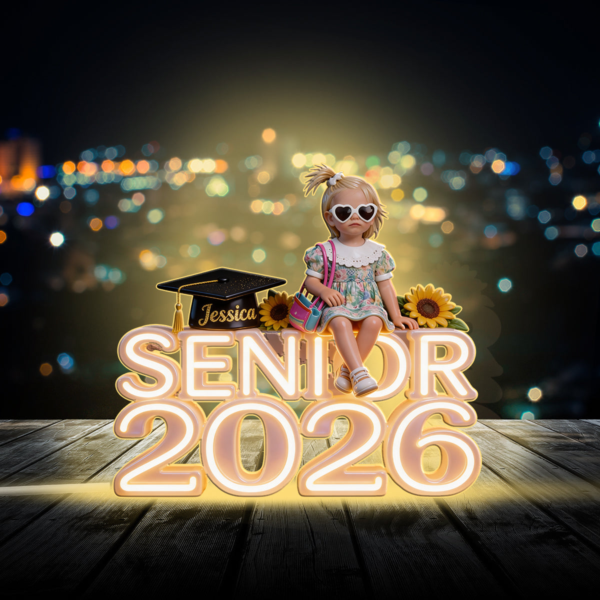Senior 2026 - Personalisierte Abschluss-Acryl-LED-Nachtlampe