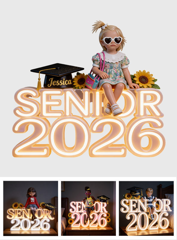 Senior 2026 - Personalisierte Abschluss-Acryl-LED-Nachtlampe
