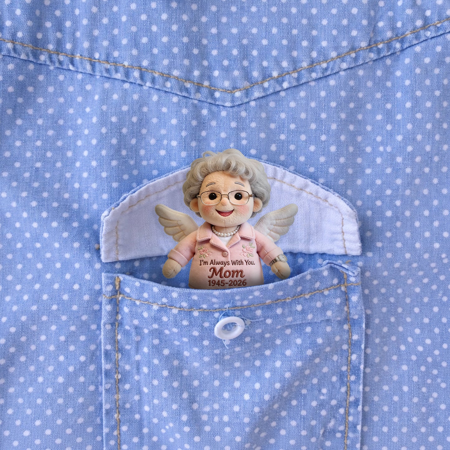 I'm Always With You - Personalized Memorial Plush Brooch