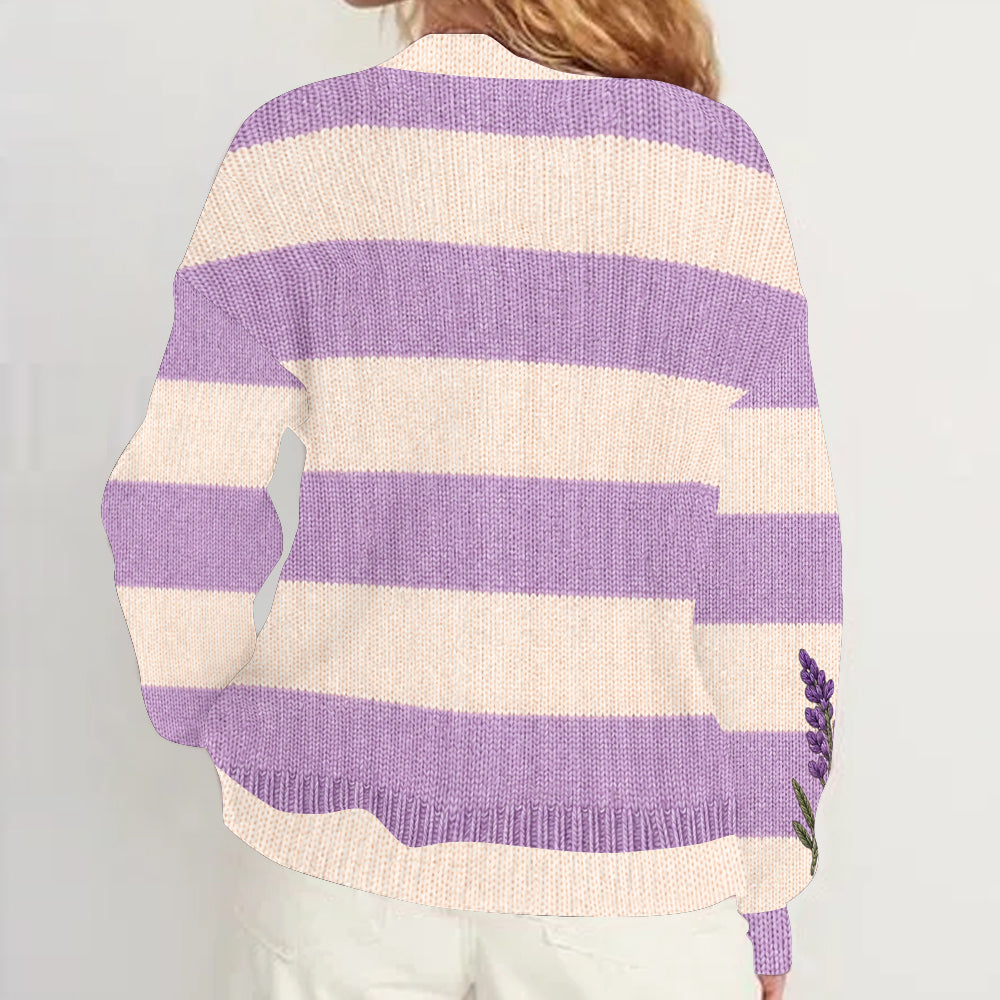 Custom Birthmonth Flower - Personalized Self Love Cardigan Sweater