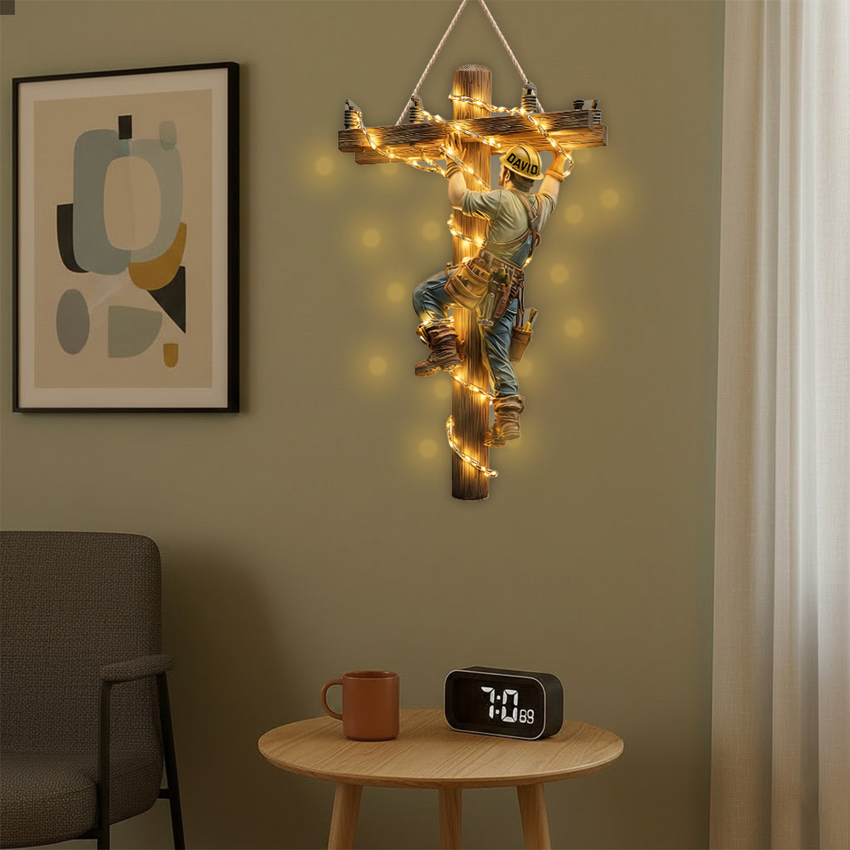 Licht anlassen – Personalisiertes LED-Lichtschild für Elektriker aus Acryl