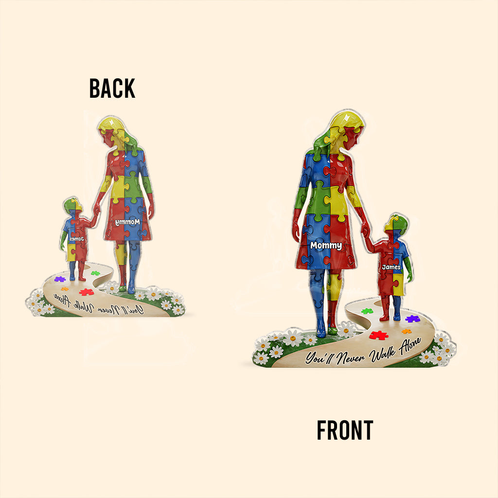 You'll Never Walk Alone - Personalized Autism Awareness Custom Shaped Acrylic Plaque