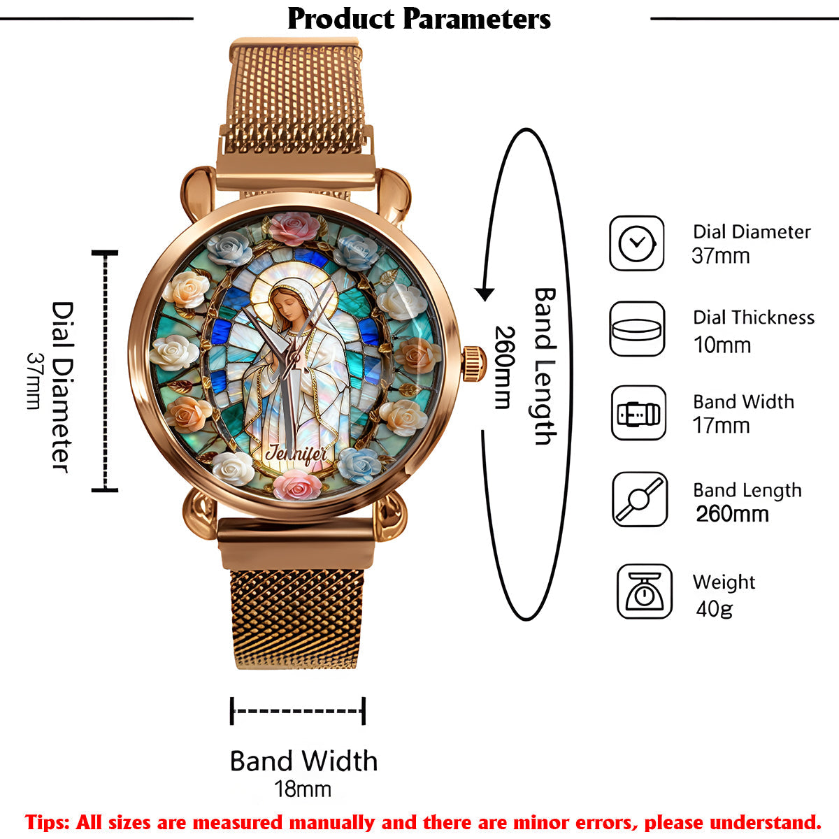 Faith Over Fear - Personalized Christian Women Hand Watch