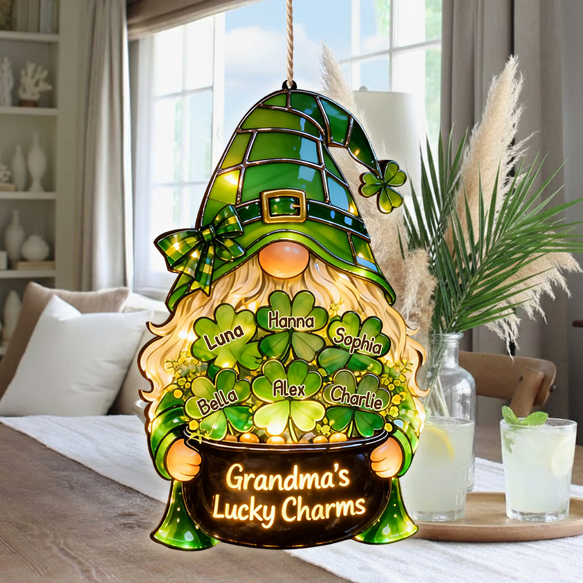 Granndma's Lucky Charms - Personalized Grandma LED Light Acrylic Sign