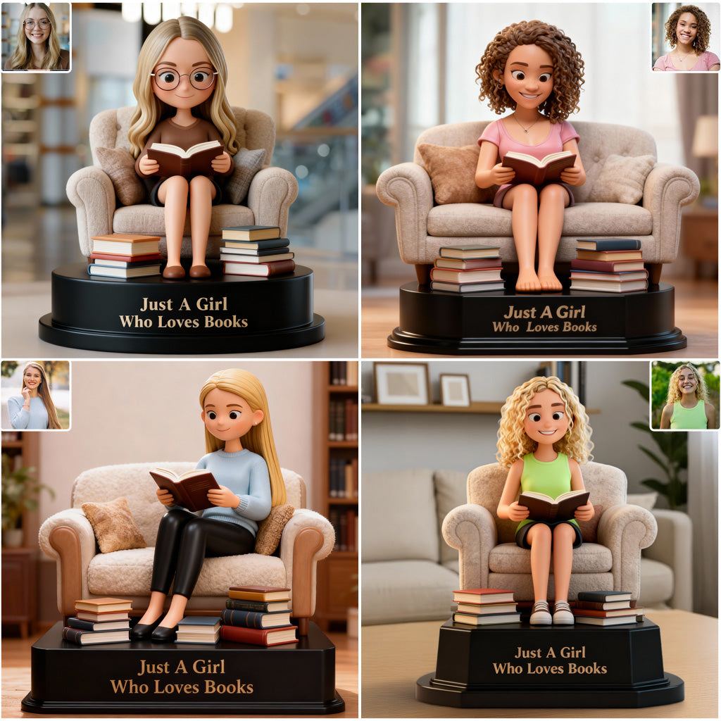 Just A Girl Who Loves Books - Personalized Book Custom Shaped Acrylic Plaque