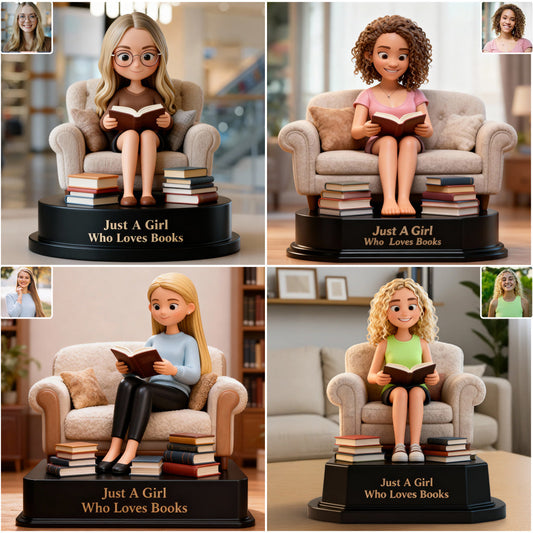 Just A Girl Who Loves Books - Personalized Book Custom Shaped Acrylic Plaque