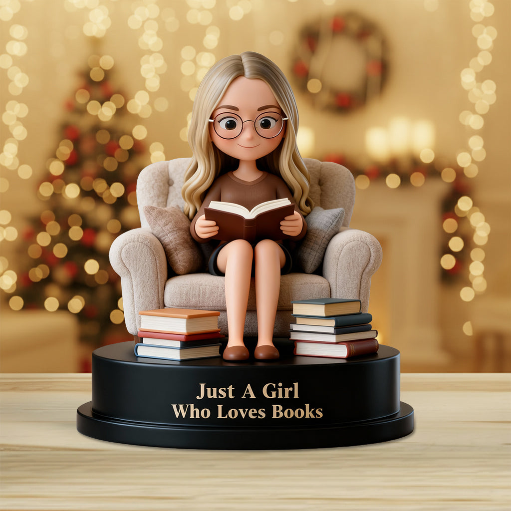 Just A Girl Who Loves Books - Personalized Book Custom Shaped Acrylic Plaque